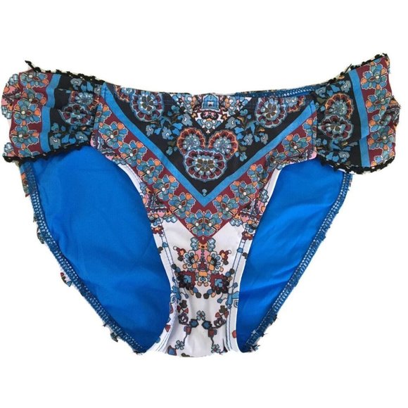 Lucky Brand Floral Swimsuit Bottom Blue XS - Picture 4 of 5